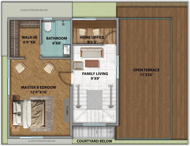 HPR Avani West villa - Second floor floor plan