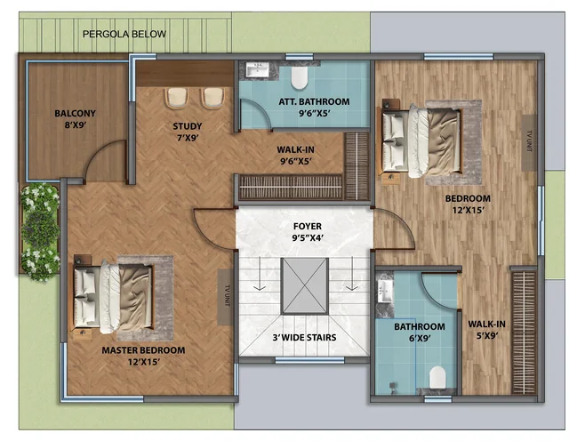 HPR Avani East villa - First floor floor plan