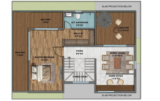 HPR Avani East villa - Second floor floor plan